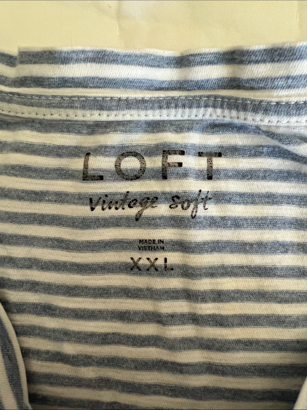 Loft Vintage Soft striped t-shirt white and blue XXL